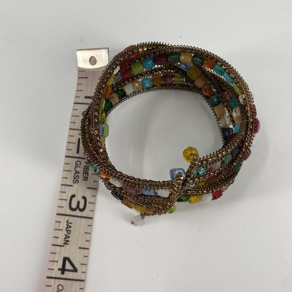 Boho Beaded multilayer cuff bracelet - Picture 4 of 4